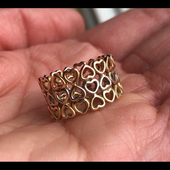 Tiffany Tri-Color 18k Picasso Crown & Heart band - Picture 7 of 7